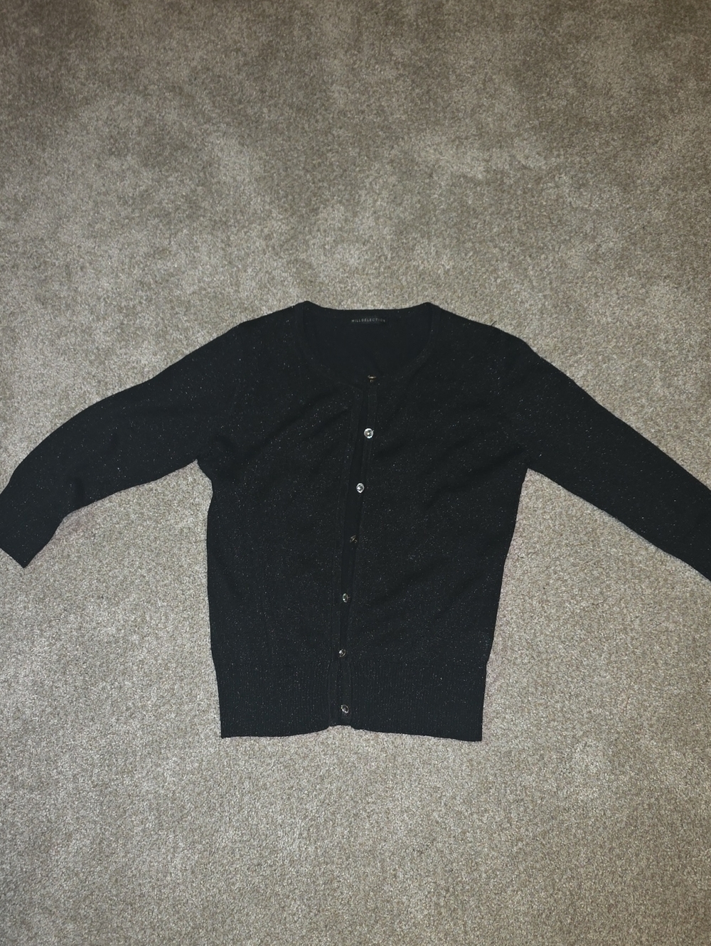 Men's Black Button-Up Sweater Cardigan